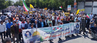 روزه داران دهلرانی فریاد آزادی قدس شریف سر دادند
