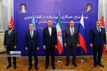 در بیانیه مشترک دومین نشست سازوکار منطقه‌ای ۳+۳ تاکید شد: احترام به مرزهای بین المللی و تمامیت ارضی کشورهای قفقاز