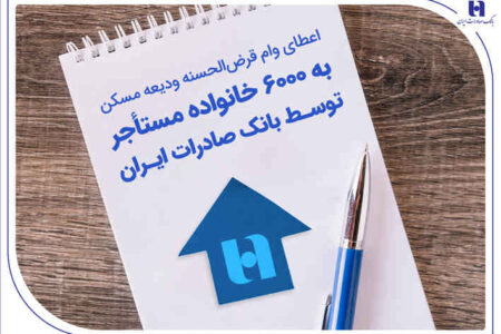 اعطای وام قرض‌الحسنه ودیعه مسکن به 6000 خانواده مستأجر توسط بانک صادرات ایران