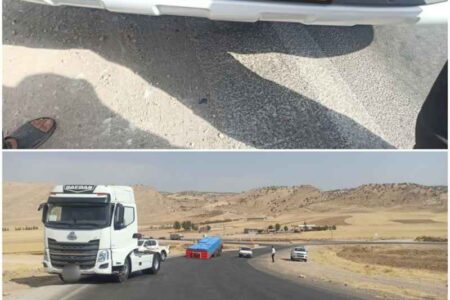توقیف یکدستگاه کامیون کشنده با پلاک جعلی